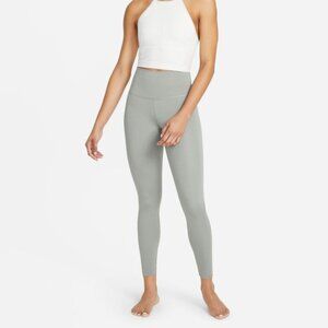 Women's Nike Yoga High Rise 7/8 Length Leggings Ash Grey White Size Small